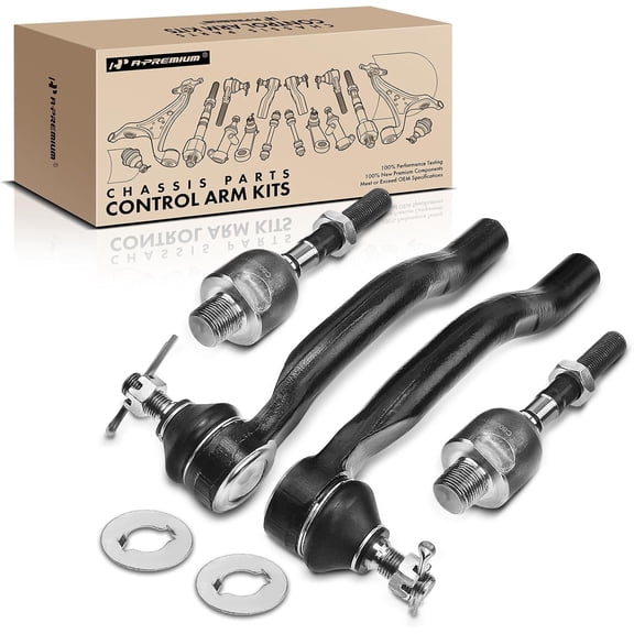 A-Premium 4Pcs Left and Right Inner Outer Steering Tie Rod End Assembly Compatible with Honda Accord 2008-2012