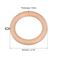 thumbnail image 2 of Uxcell 6Pack 2.75 Inch Wooden Curtain Drapery Ring Hook for Curtain Drapery Rod, Natural, 2 of 6
