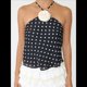 thumbnail image 5 of Camiseta Sin Mangas de Lunares Y2k para Mujer, Estilo Halter, Sin Mangas, con Cuello Halter, Camisola Sin Espalda y Decoración de Rosas. Negro M, 5 of 8