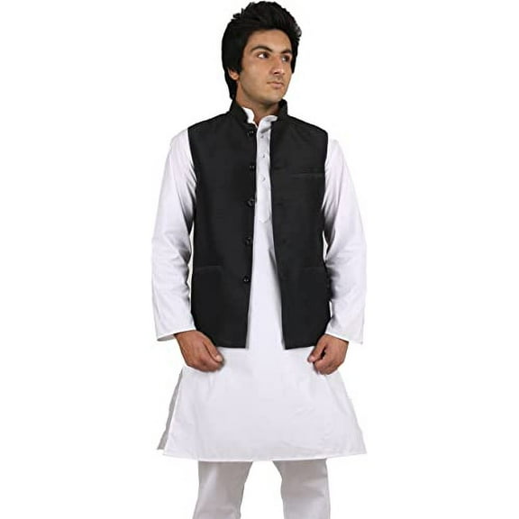 Royal Men's Cotton Kurta Pyjama Set (ROYAL_153_White_Small)