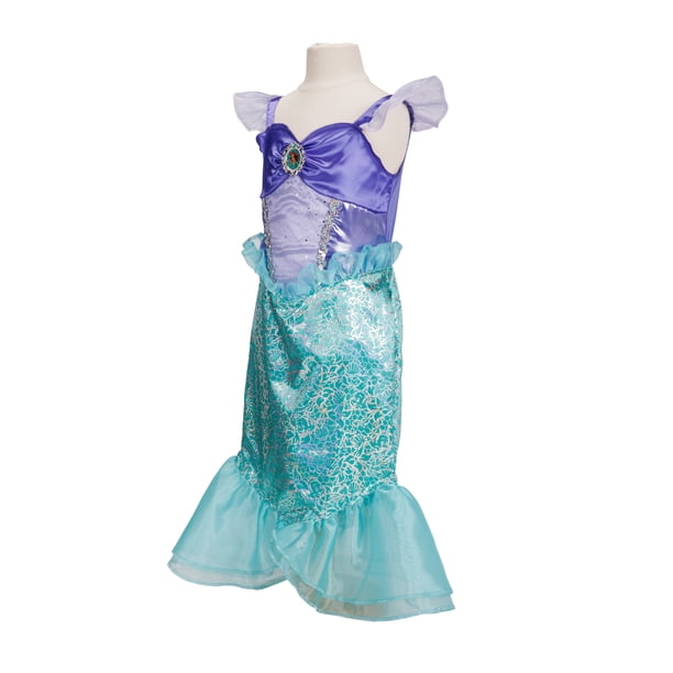 walmart little mermaid dress Girls Disney Princess The Little Mermaid Ariel Cosplay Short Sleeve Sweater Dress, Sizes 4-12