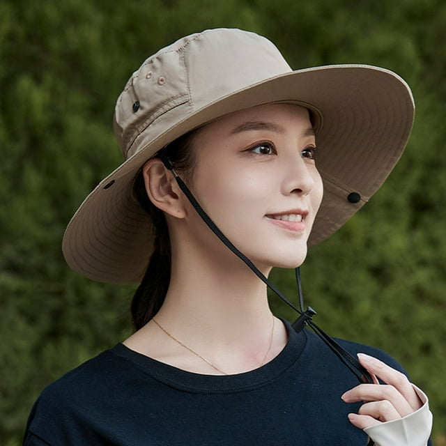 Sombrero de pescador al aire libre | Gorra de protección solar de poliéster transpirable para hombre mujer | Ala grande | Ligero y plegable | Gris | Protector UV para senderismo, pesca, viajes