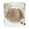 thumbnail image 7 of aturustex Infant Baby Boys Girls Cozy Knit Sweaters 0-9M Newborn Long Sleeve Pullover Lapel Collar Sweatshirts Contrast Color Thick Warm Knitwear Tops Toddler Fashion Casual Daily Fall Winter Clothes, 7 of 7