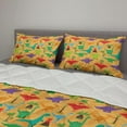 thumbnail image 2 of Fantasy Comforter & Sham Bedding Set, Various Kinds of Dinosaurs Prehistoric Plants and Volcano Eruption Illustration, 3 pcs Duvet Set Microfiber Filling Quilt, 5 Sizes, Multicolor, by Ambesonne, 2 of 4
