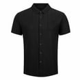 thumbnail image 5 of Mens Shirts Short Sleeve Button Down Wrinkle Free Floral Top Solid Color Short Sleeved Shirt Loose Half Sleeved Non Ironing Shirt Short Sleeved Lapel Top/shirt, 5 of 6
