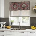 thumbnail image 5 of 2 Pack Valances for Windows, Aztec Southwest Window Valances for Living Room/Bedroom/Bathroom, Red Brown Boho Chic Abstract Geometric Light Filtering Kitchen Curtain Valance 60"W x18" L, 5 of 9