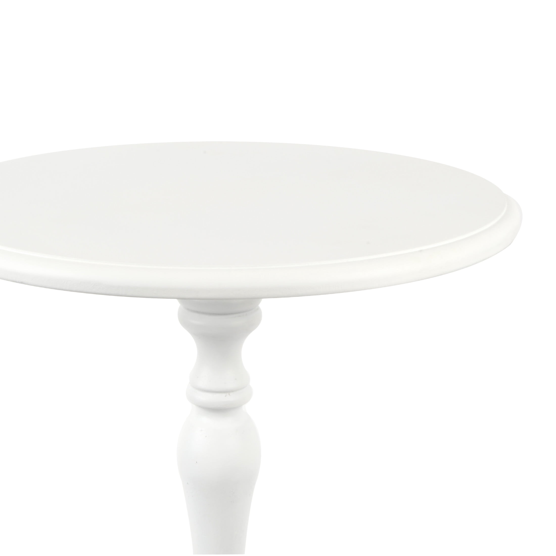 Decor Therapy Simplify Round Pedestal Accent Table in White Wood Finish, 24x15 Inches