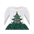 thumbnail image 4 of Robe Fille Verte Arbre de Noël Flocon de Neige Tutu Manches Longues 7 Ans, 4 of 6