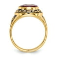 thumbnail image 2 of 14K Yellow Gold Ring Band Men's Ruby, Lab Created Oval Red, Size 5, 2 of 5