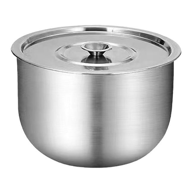Stainless Steel Mixing Bowl With Secure Lid 4L Kitchen Prep Whisking And Storage Container 21cm Egg Beater Bowl