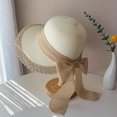 thumbnail image 4 of HONHUZH Summer Hats Womens Foldable Straw Sun Hat With Ruffled Edge And Bow Summer Beach Hat, 4 of 6