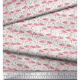 thumbnail image 2 of Soimoi Modal Satin Fabric Grass & Flamingo Bird Print Fabric by The Yard 42 Inch Wide, 2 of 3