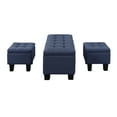 thumbnail image 4 of AC Pacific Tufted Upholstery Storage Bench with Matching Ottomans, Brown, 3pcs, 4 of 7