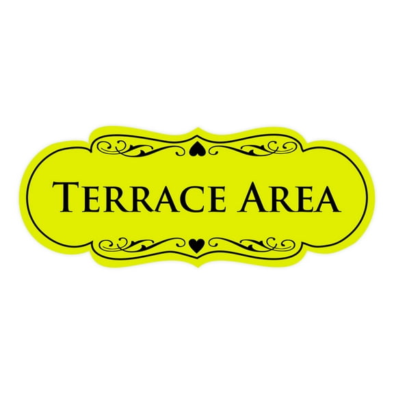 Signs ByLITA Designer Terrace Area Sign (Yellow / Black) - Large