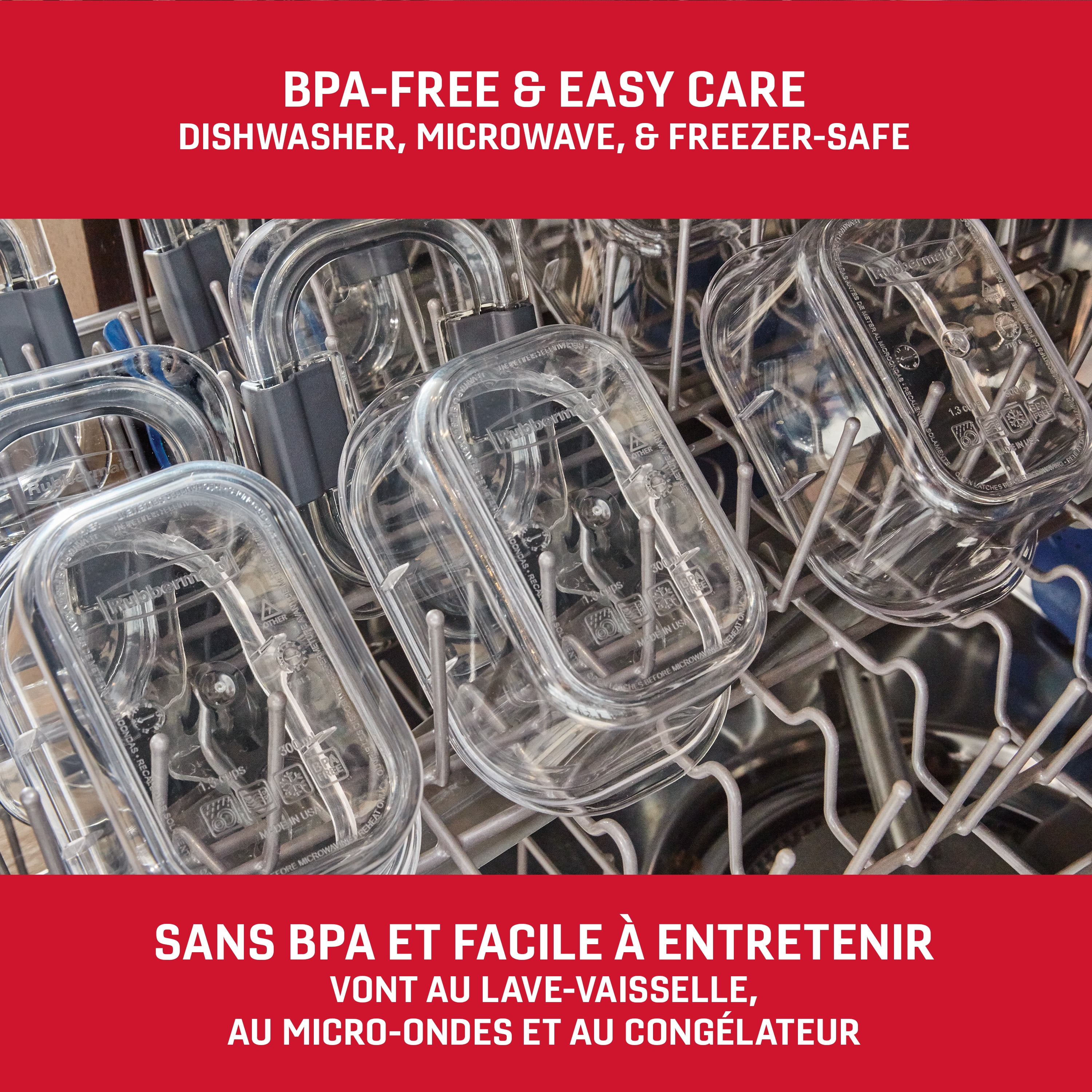 Rubbermaid Brilliance Round and Rectangular Food Storage Containers, 6 Pack