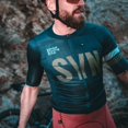 thumbnail image 4 of Camiseta de ciclismo de manga corta para hombre, de color azul claro, de secado rápido, para verano, estilo aerodinámico, 4 of 5