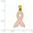 thumbnail image 2 of 14k Large Enameled Pink Awareness Ribbon Pendant, 2 of 3