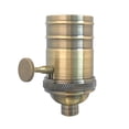 thumbnail image 2 of Royal Designs, Inc. 3 Way Vintage Turn Knob Lamp Socket for Incandescent LED Bulbs, Antique Brass, Set of 2, 2 of 8