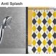 thumbnail image 4 of Cortina de ducha resistente al moho, 180 x 180 cm, con dobladillos con peso, impermeable, lavable, con 12 ganchos, poliéster., 4 of 5
