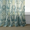 thumbnail image 6 of Terrace Teal Printed Faux Linen Sheer Curtain (1 Panel), Terrace Teal, 50W X 96L, 6 of 9