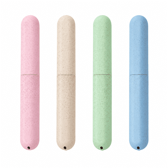 4 Pack Travel Toothbrush Case, Portable Breathable Toothbrush Holder Set, Pink Beige Mint Green Blue Covers for Travel Camping School Home Gym