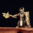 thumbnail image 4 of Slccxzc Mini Brass Shield Axe Soldier Figurine Retro Statue Collectible Desktop Decor, 4 of 7