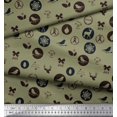 thumbnail image 2 of Soimoi Rayon Fabric Reindeer,Bow & Bird Decor Fabric Printed Yard 42 Inch Wide, 2 of 3