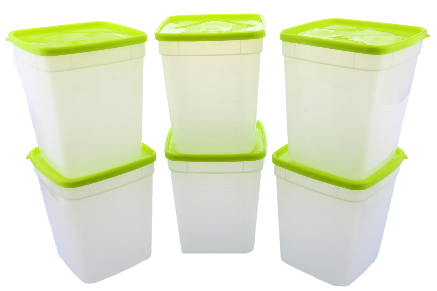 1 Quart Freezer Food Storage Containers with Lids 6 Pack - USA Made  Reusable Fr