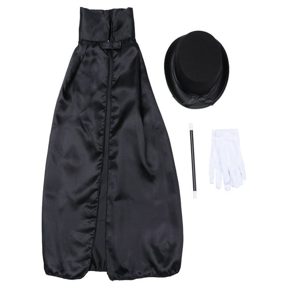 5PCS Juego de rol de mago Juego de disfraces Traje de cosplay para fiesta de Halloween Mascarada Rendimiento Guantes Sombrero Capa