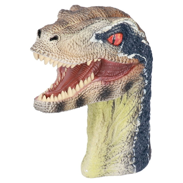 Marionetas de mano de dinosaurio realistas con cabeza de dinosaurio móvil, juguete interactivo para niños