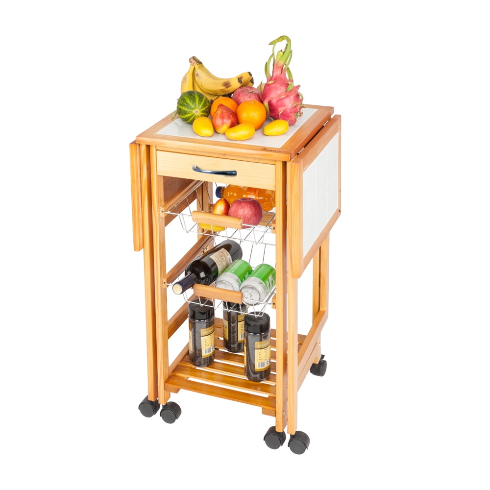 Topcobe Kitchen Storage Cart, 4-Tier Cart Rack Utility ...