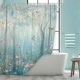thumbnail image 4 of Enchanted Forest Shower Curtain, Vibrant Fairytale Woodland Jungle with Tree Bird Flowers Plant Fabric Christmas Curtains for Bathroom, Bath Drapes Accessories with Hooks,69X70 in, 4 of 4