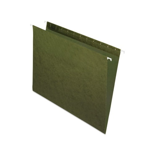 Standard Green Hanging Folders Letter Size, Straight Tab, Standard Green, 25/Box