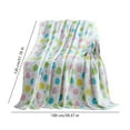 thumbnail image 3 of Easter Flannel Blanket Striped Egg Print Decorative Throw Holiday Themed Soft Cozy Blanket Multicolor Spring Decor Gift Bed Couch Cover, 3 of 5