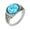 Silver Lake Blue, variant on Men's Women's Stainless Steel Trendy Vintage Round Gemstone Statement Ring Silver Lake Blue Size 13