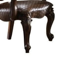 thumbnail image 4 of Kai 26 Inch Solid Wood Carved Armchair, Rolled Arms, Vegan Leather, Cherry - Saltoro Sherpi, 4 of 5