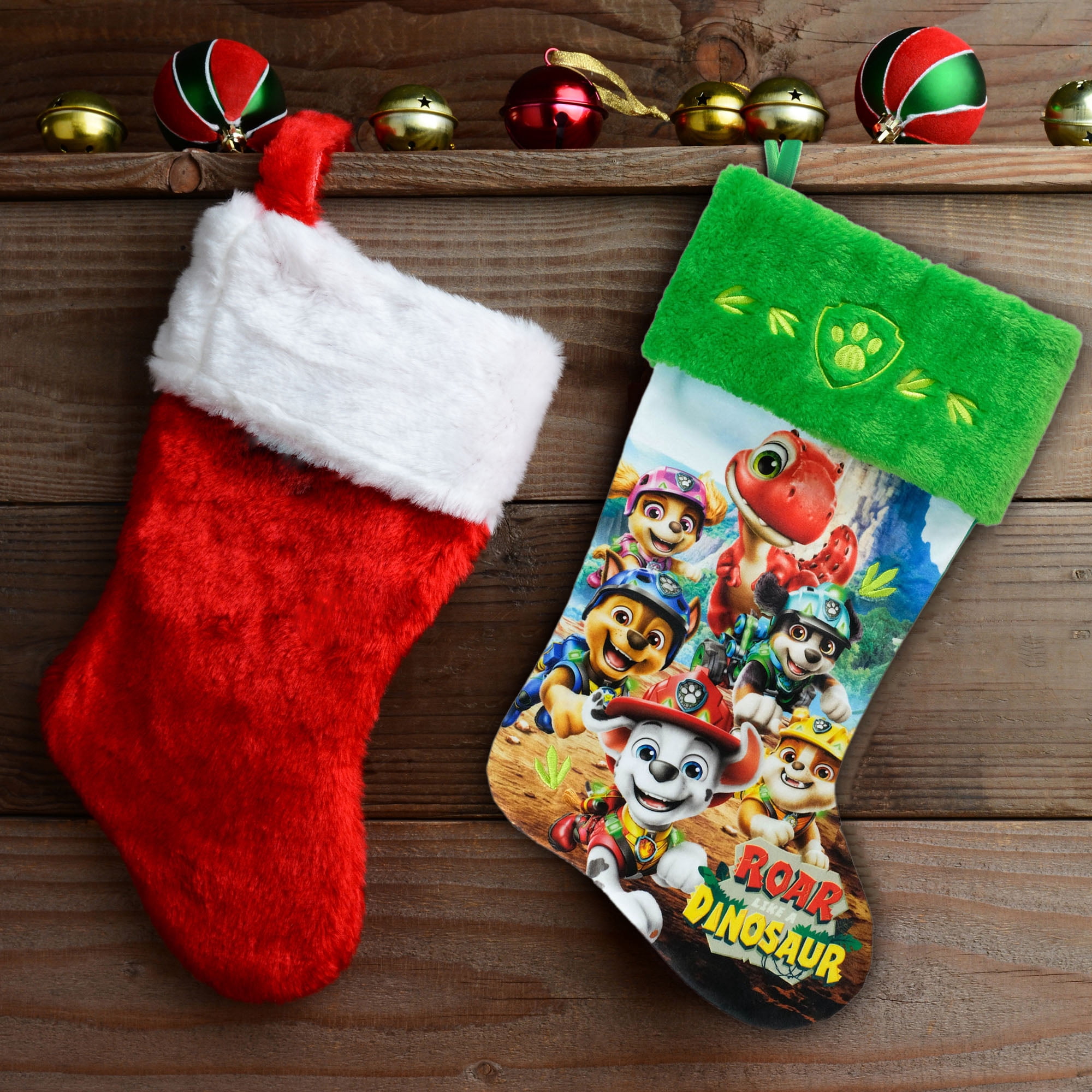 Paw Patrol 20 Inch Velvet Dinosaur Christmas Stocking – Holiday Kids Stocking