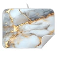 thumbnail image 5 of Ryvnso White Gold Marble Dish Drying Mat for Kitchen Countertop 16x18 Small Dish Pad Drainer Rack Dish Sink Mats, 5 of 7