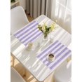 thumbnail image 5 of Purple Striped Placemats Set of 8, Farmhouse Vintage Stripes Placemats for Dining Table, Place Mats for Kitchen Tabletop, Waterproof Wipeable Dining Table Mats Set, 5 of 9