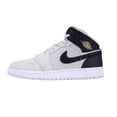 thumbnail image 2 of NIKE AIR JORDAN 1 MID GS SZ 5 Y LIGHT BONE METALLIC GOLD BLACK WHITE 554725 023, 2 of 5