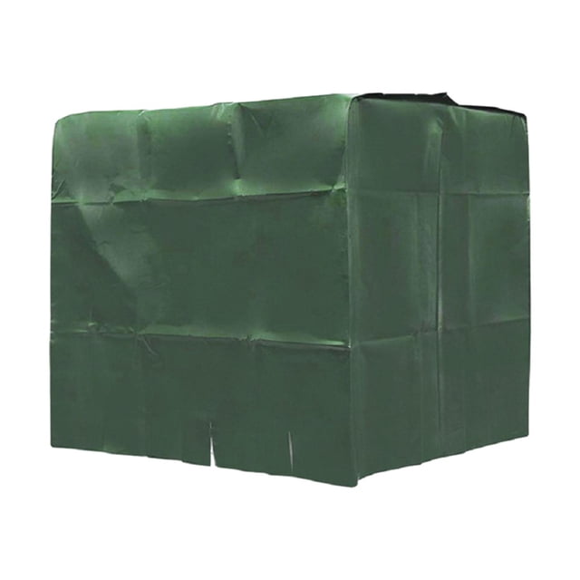 Funda para tanque de agua IBC de 1 l, resistente a la lluvia, con cordón y cremallera protectora solar. Verde