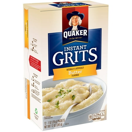 Quaker Instant Grits, Butter Flavor, 12 Count, 1 oz Packets