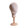 thumbnail image 3 of Cabeza de maniquí, soporte de exhibición de postizos, mesa portátil, base de madera multiusos para salón, barbería, formación de peluqueros, hogar. beige, 3 of 9
