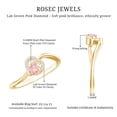 thumbnail image 5 of Rosec Jewels IGI Certified Lab Grown Pink Diamond Heart Ring (1 Ct, VS1 Quality) - Pink White Diamond Ring - Gift for Special Occasions, 14K Yellow Gold, US 9.00, 5 of 8