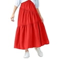 thumbnail image 2 of HAOTAGS Skirts for Girls,Solid Color Midi Length Summer Cake Skirts Red 8-9, 2 of 5
