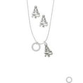 thumbnail image 2 of Delight Jewelry Silvertone Not All Angels Have Wings Eternity Ring Silver tone Zig Zag Christmas Tree Charm Necklace and Stud Earrings, 2 of 4