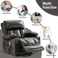 thumbnail image 4 of Power Lift Recliner Chair, Electric Massage Lounge Chair with Heating and Vibration, 8-Point Massage & Lumbar Heat, Gift for Elderly Parents, Faux Leather, Brown, 4 of 14