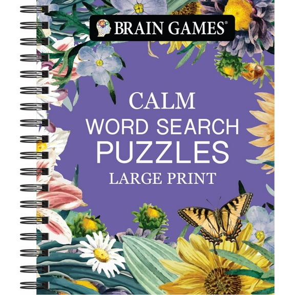 PIL EDITED: Brain Games - Calm: Word Search - Large Print (Spiral-Bound)