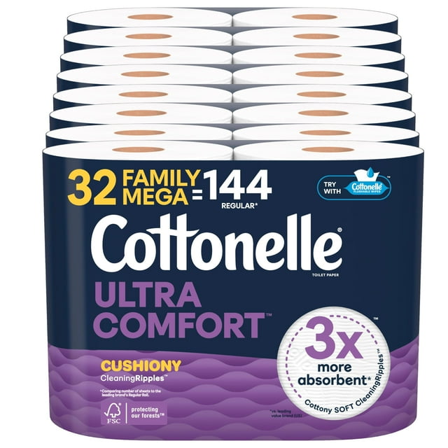 Papel higiénico Cottonelle Ultra Comfort 32 Family Mega Rolls
