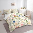 thumbnail image 3 of Manfei Vintage Rustic Floral Bedding Comforter Set 7 Pieces, Kawaii Butterfly Animal Full Bedding Set, Countryside Reversible Fitted Sheet Flat Sheet, Microfiber Bedroom Decor, 3 of 7